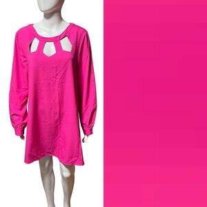 Buddy Love Pink Long Sleeve Dress – Cutout Neckline – Juniors Size L